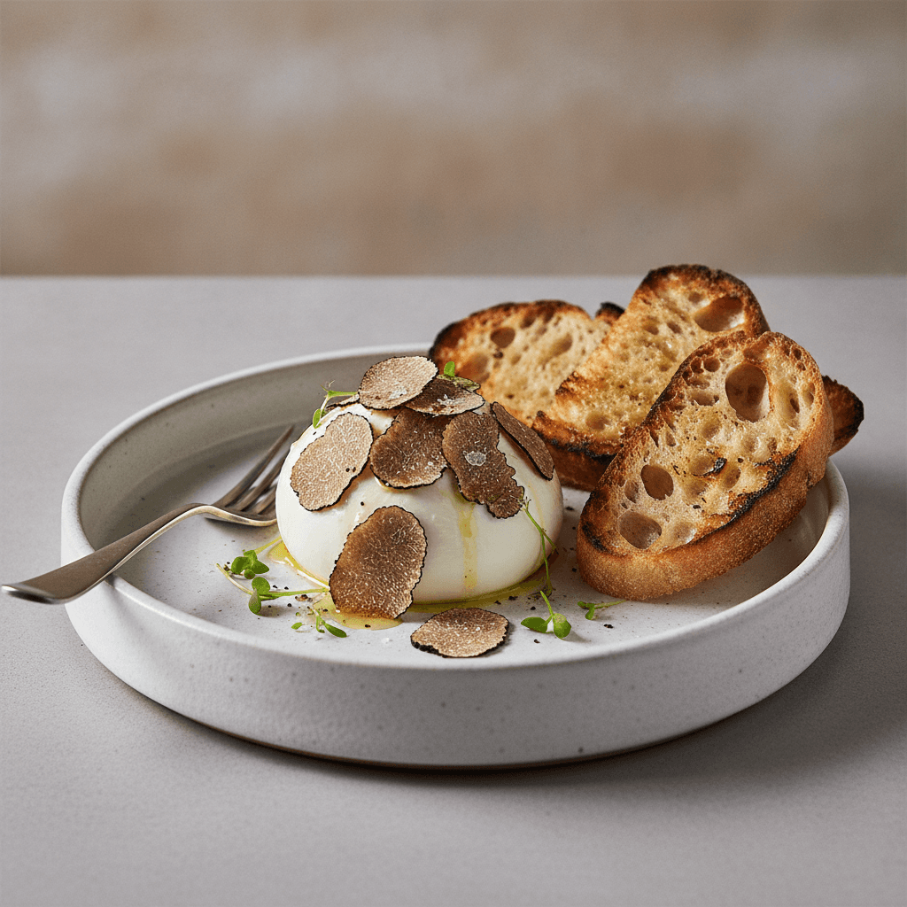 Trufa Negra y Burrata al Horno de Leña