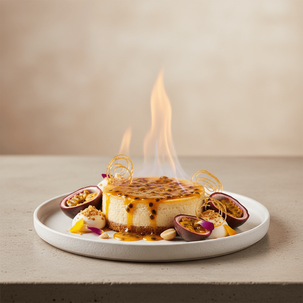 Cheesecake de Maracuyá Flameado